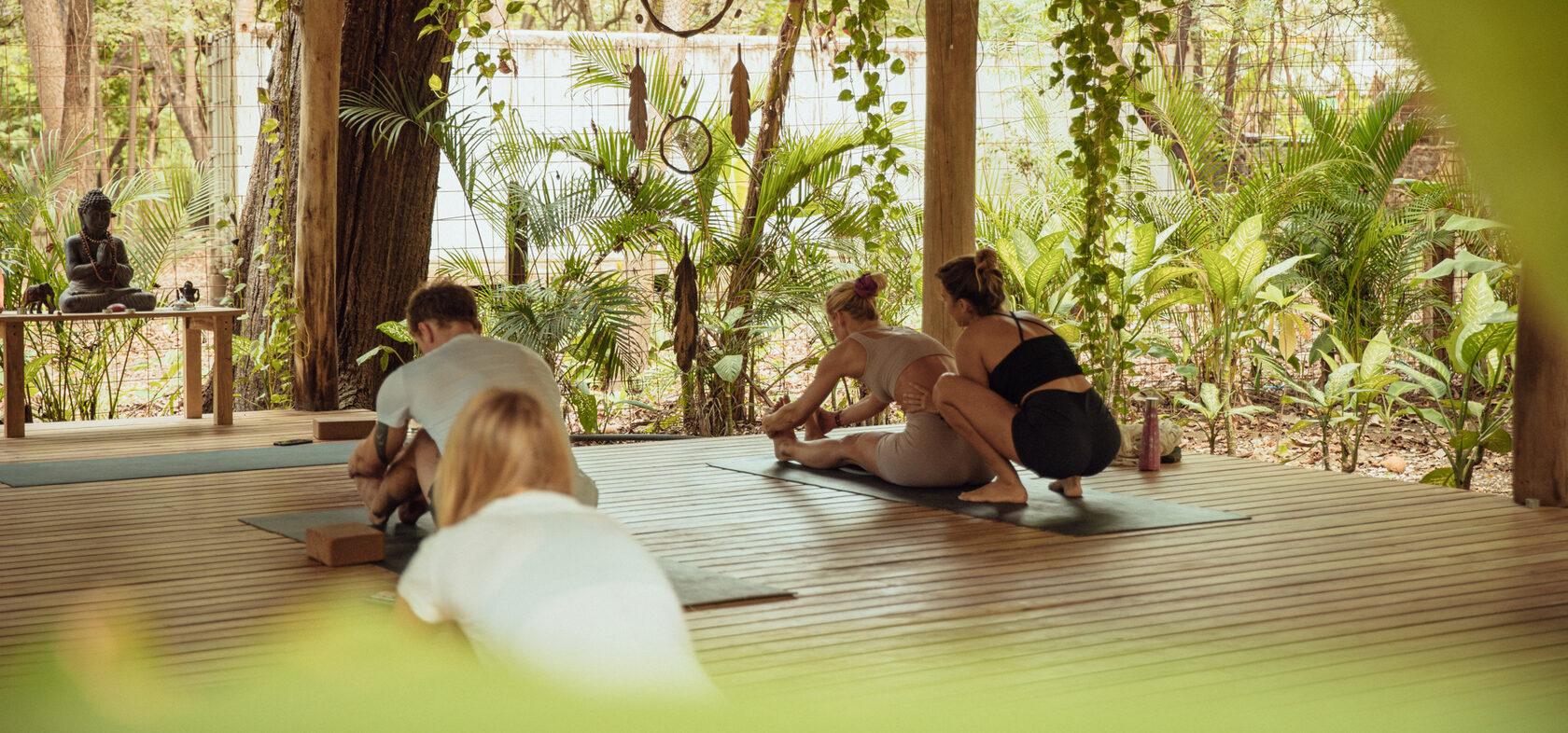 Oceanfront yoga practice